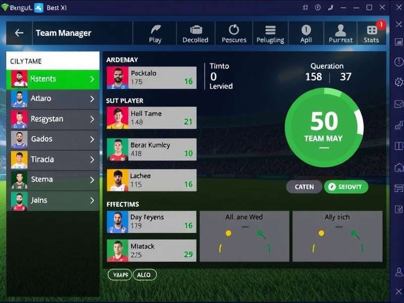 Bengaluru Best XI gameplay screenshot showing team management interface